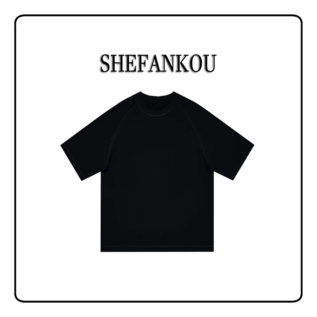 【39号链接-大王撞色】2025夏新款男女同款休闲百搭短袖T恤25A008