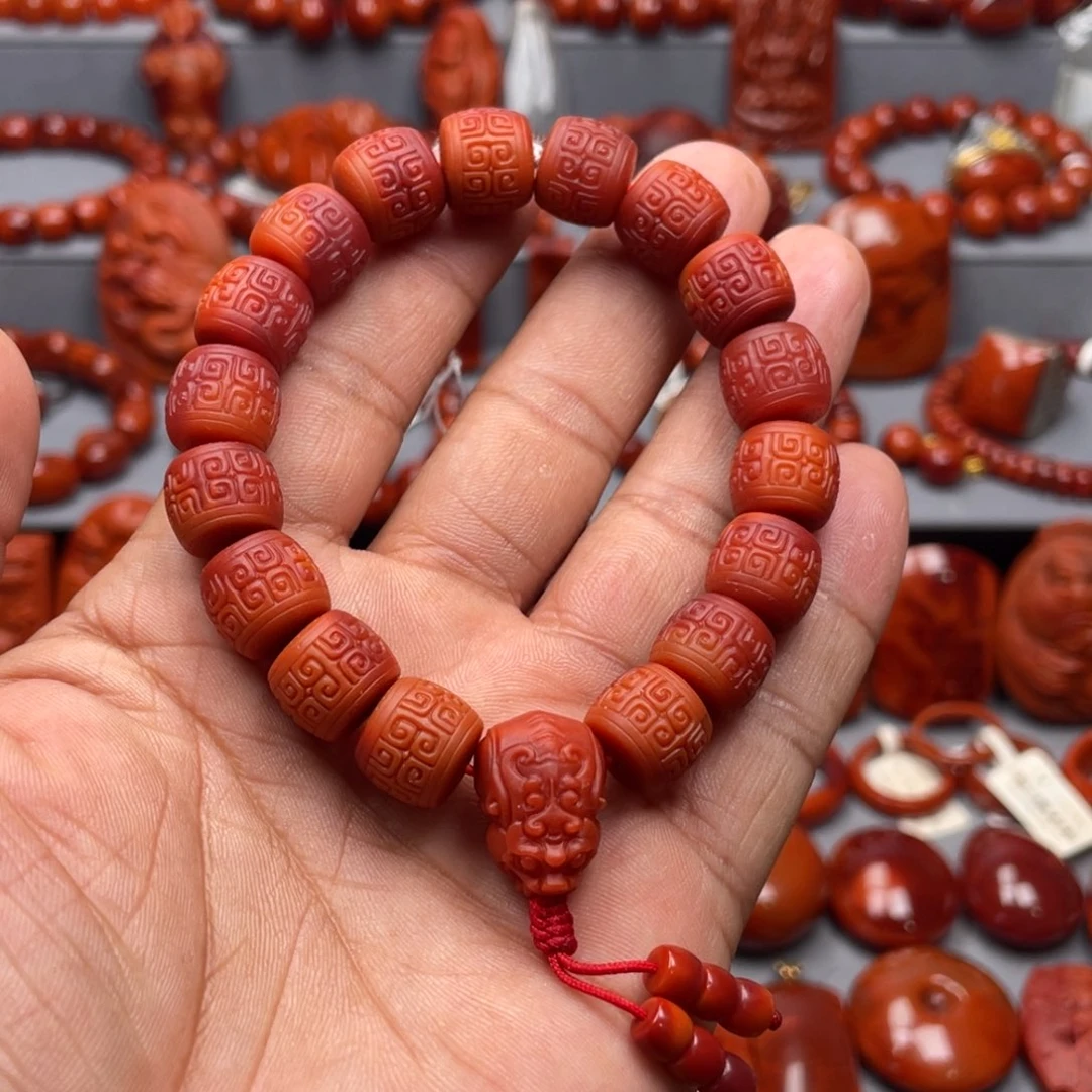 南红玛瑙未镶嵌珠宝奇石单圈11