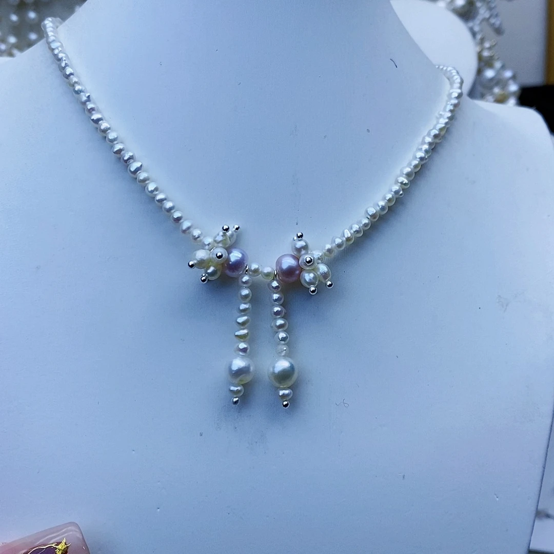淡水珍珠颈饰银S925镶嵌