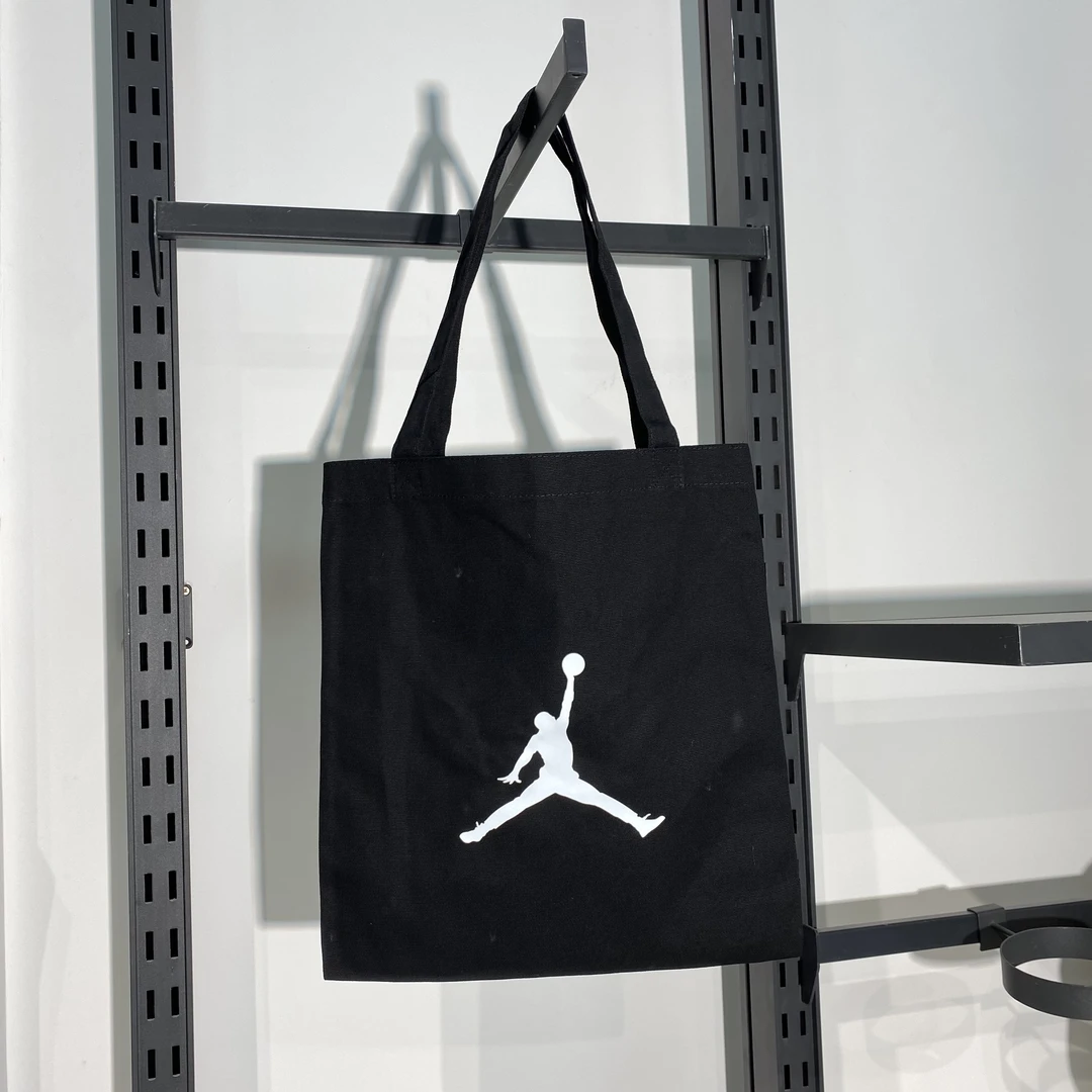 NIKE/AJ 耐克帆布包手提袋托特包帆布袋 黑白简约补课包挎包