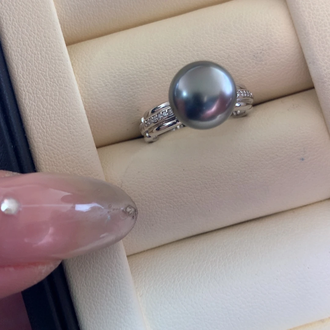 戒指银S925镶嵌海水珍珠