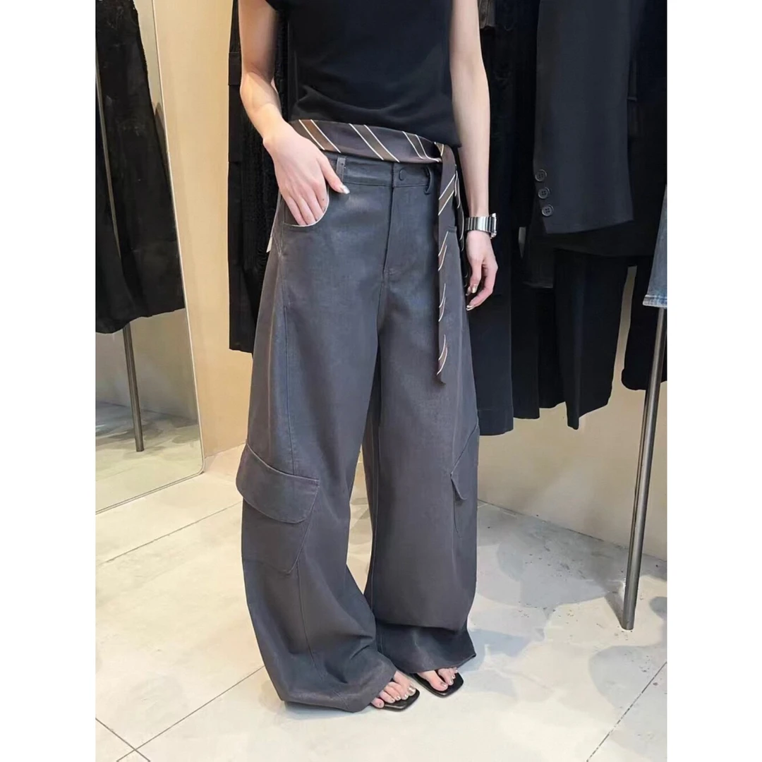 想象SAILORMOON -必拿复古阔腿大口袋设计感工装裤(配腰带)70521