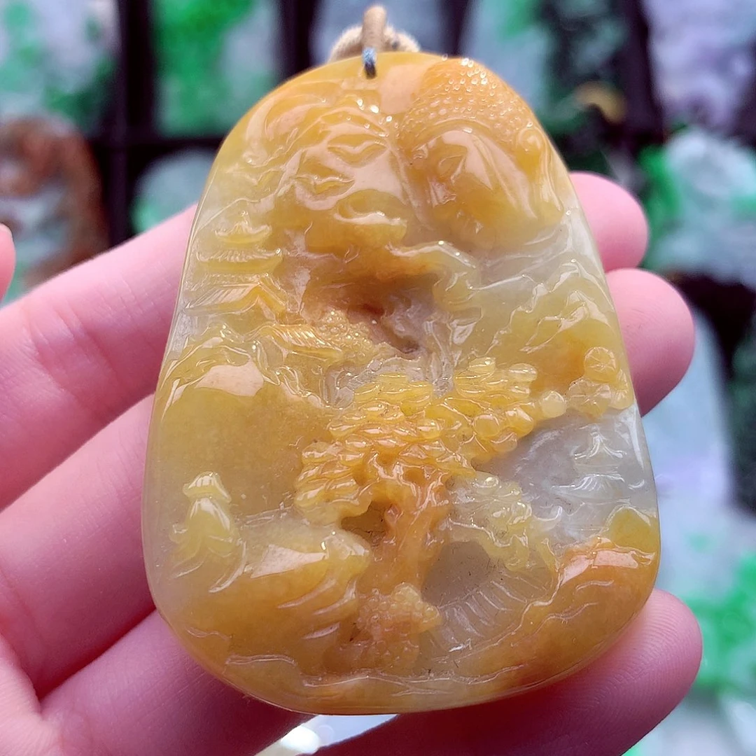 翡翠未镶嵌颈饰天然