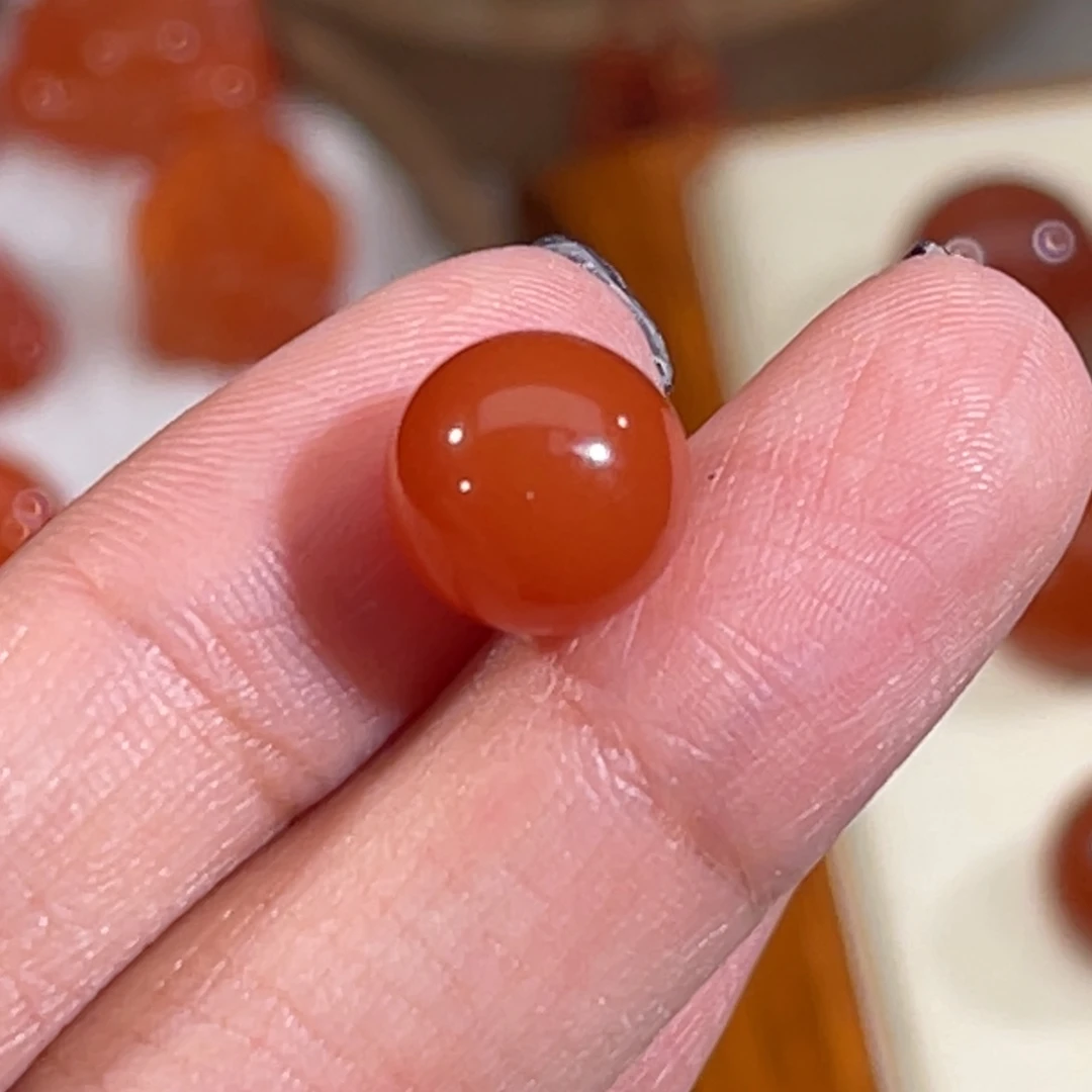 随***扬未镶嵌圆珠10.1mm 不换退扩孔南红玛瑙