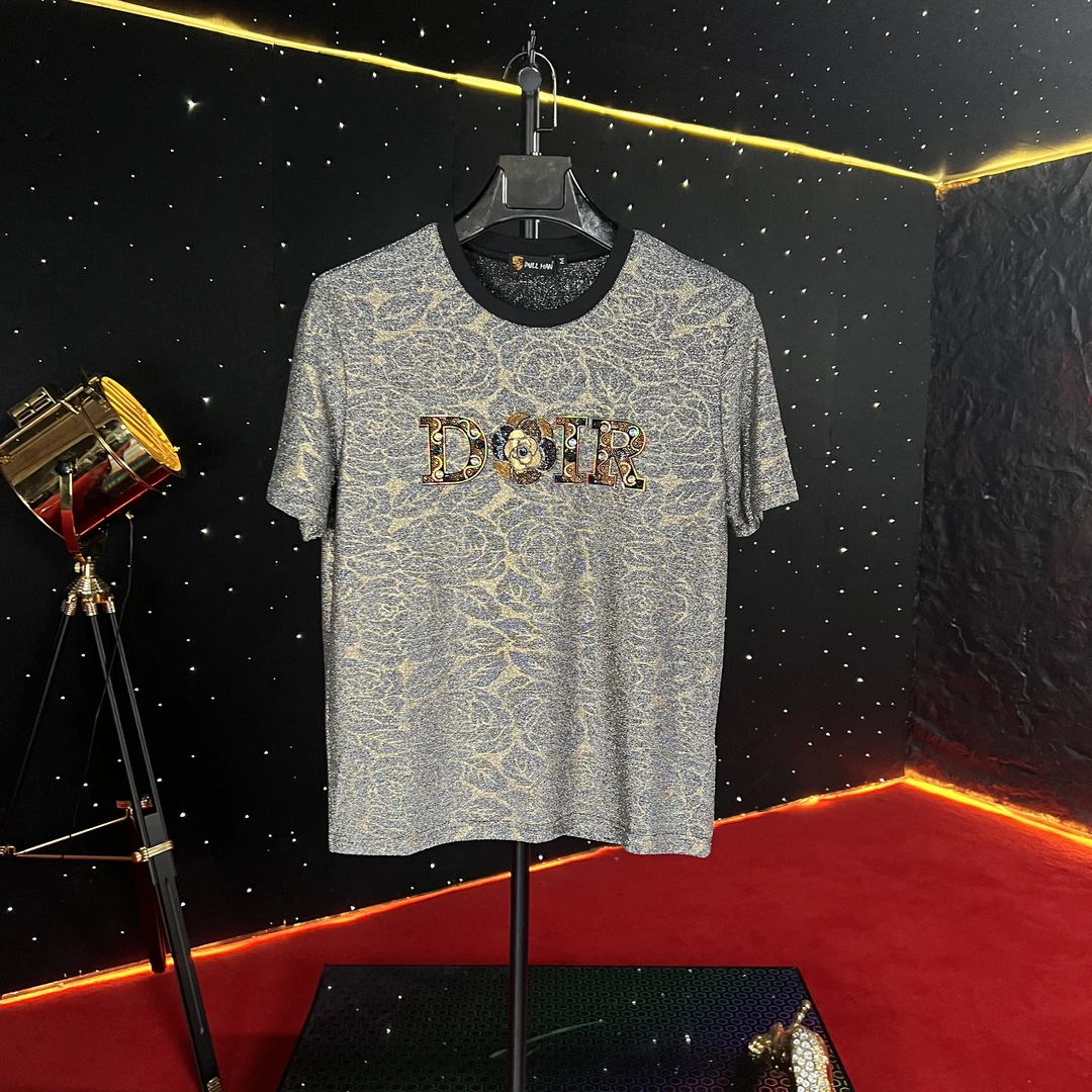 PULLMAN 茶花钉珠 银丝线满天星  高端男士短袖T恤 PMB5030