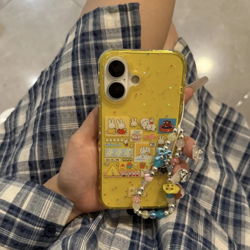 双面imd透黄轻松熊米菲兔适用手机壳iPhone16promax苹果16/15/14