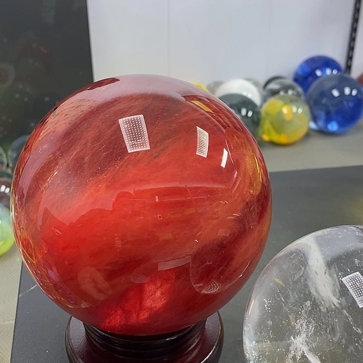 珠***堂石材13.3厘米红水摆件