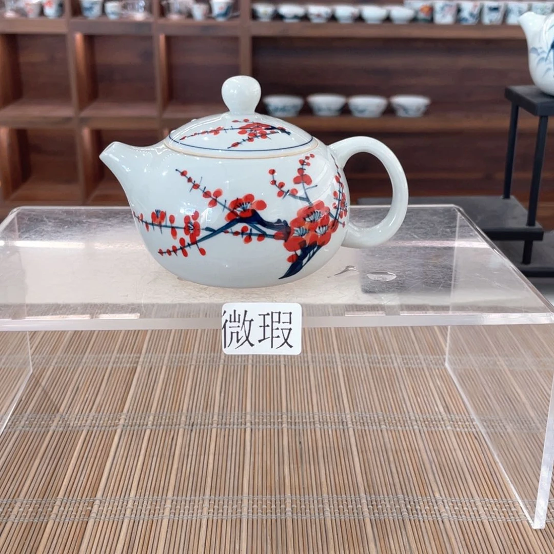 釉下手绘茶具微瑕