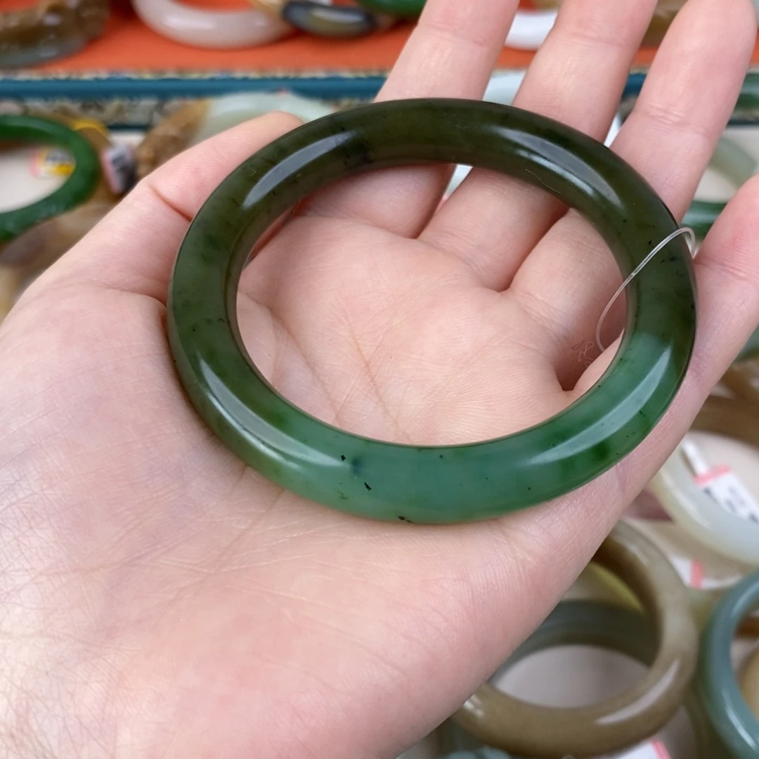 和田玉未镶嵌手镯57.5