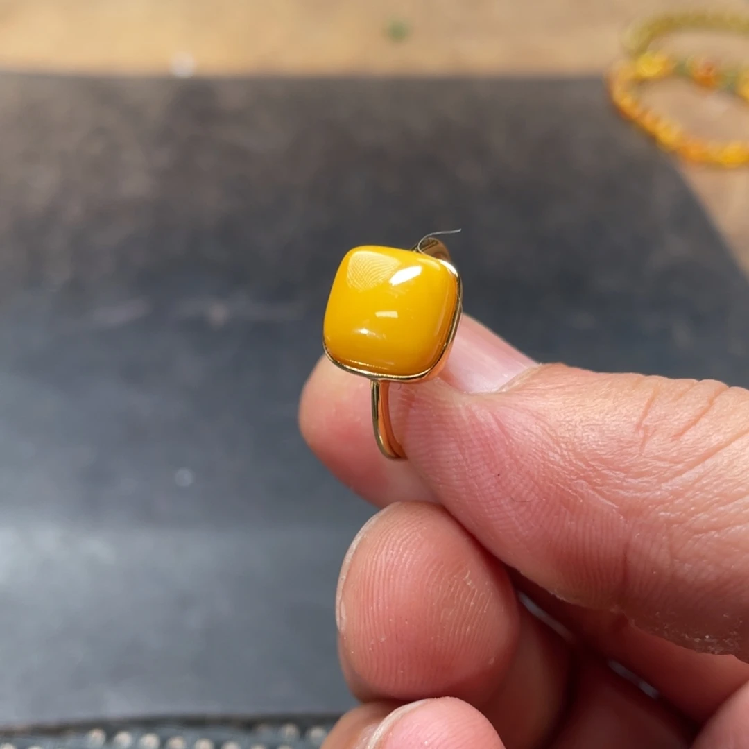 琥珀银S925镶嵌戒指多样性发货拍一发一