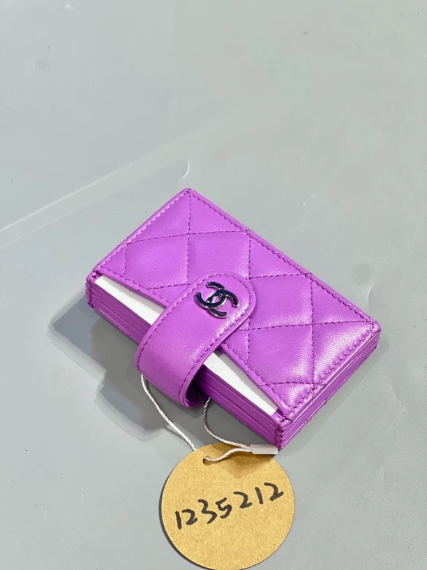 95新 Chanel/香奈儿 夏七中古/紫色卡包钱包/1235212