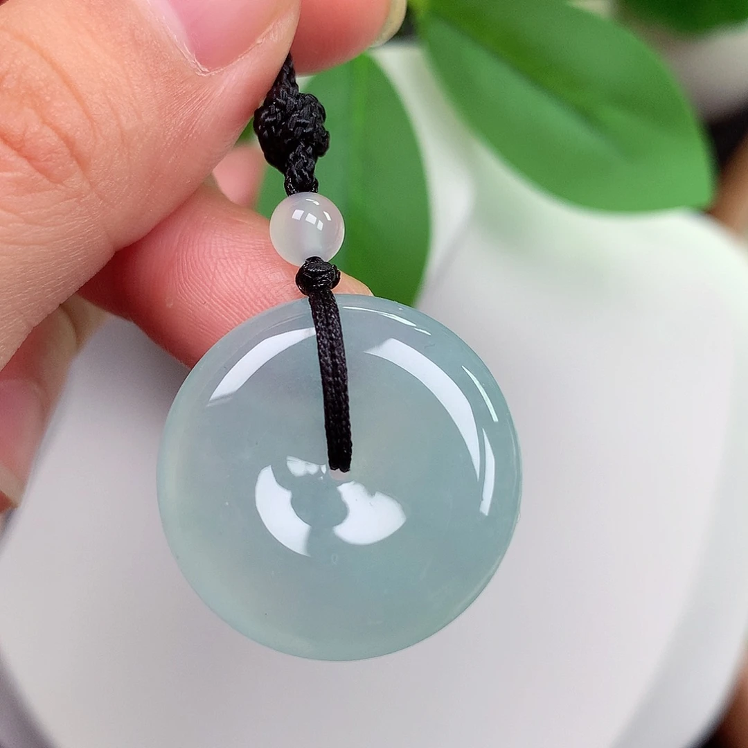 颈饰未镶嵌翡翠平安扣 24.9x5.6mm