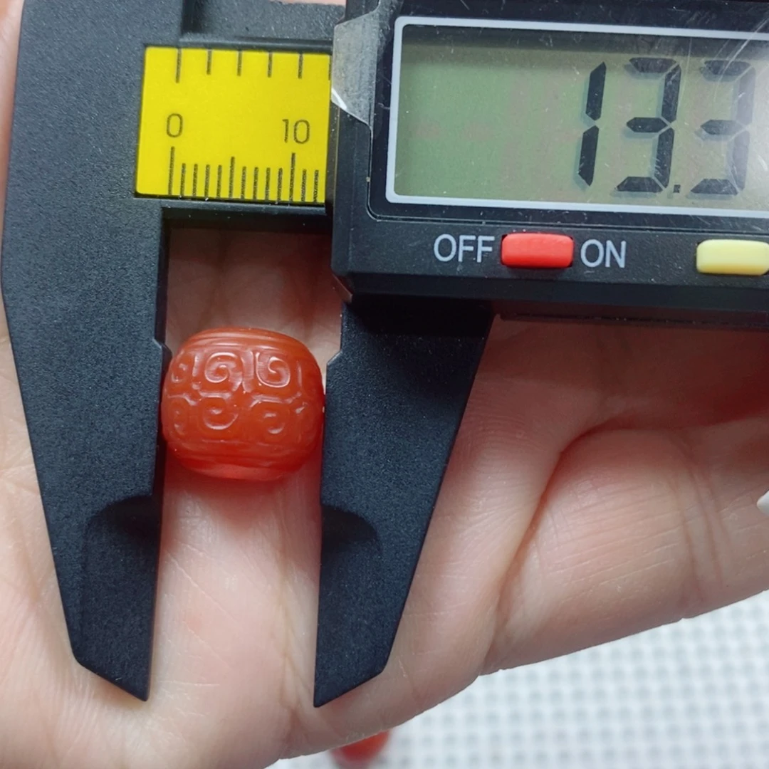 南红玛瑙单珠未镶嵌卡13回纹