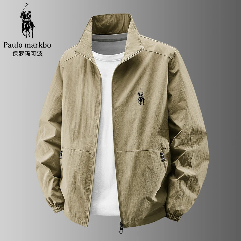 Paulo markbo/保罗玛可波男士春秋新款夹克户外防风休闲百搭外套