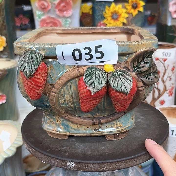 紫砂花盆粗陶材质多肉花盆