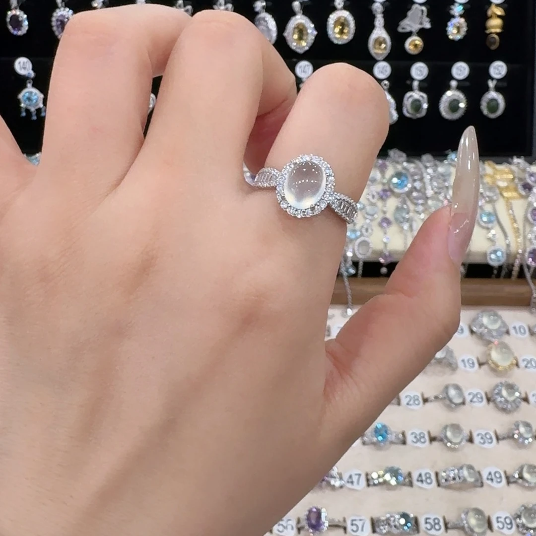 伤***包蛇纹石玉银S925镶嵌戒指