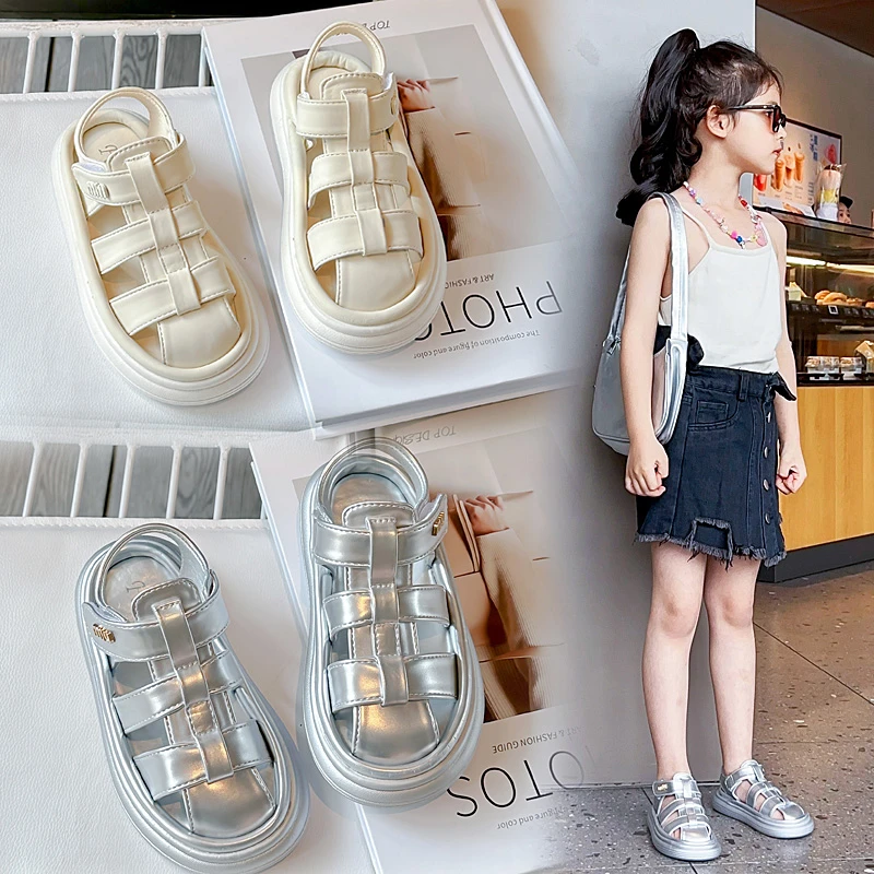 儿童凉鞋2025夏季新款女童魔术贴软底中大童潮牌软底沙滩鞋001