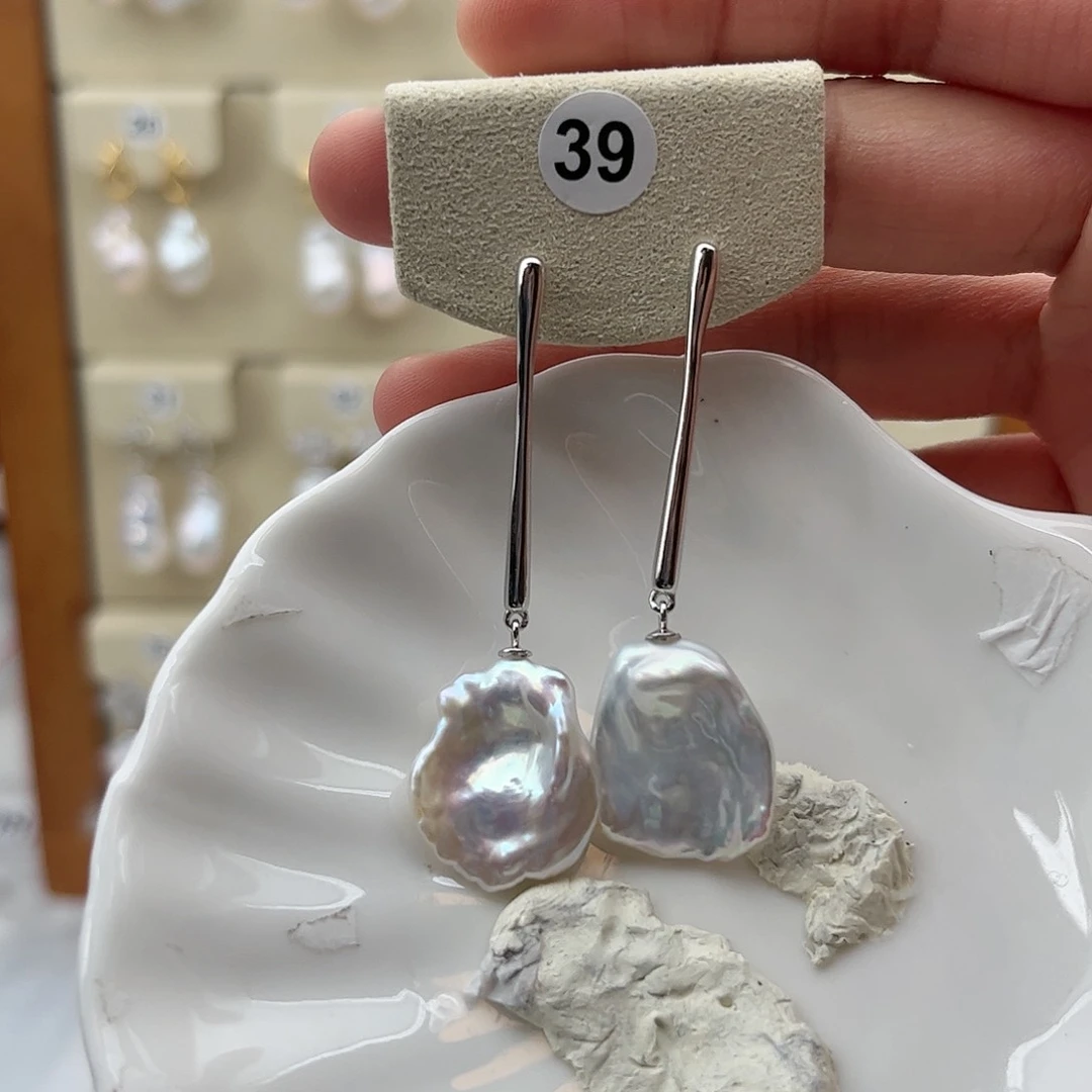 淡水珍珠耳饰银S925镶嵌