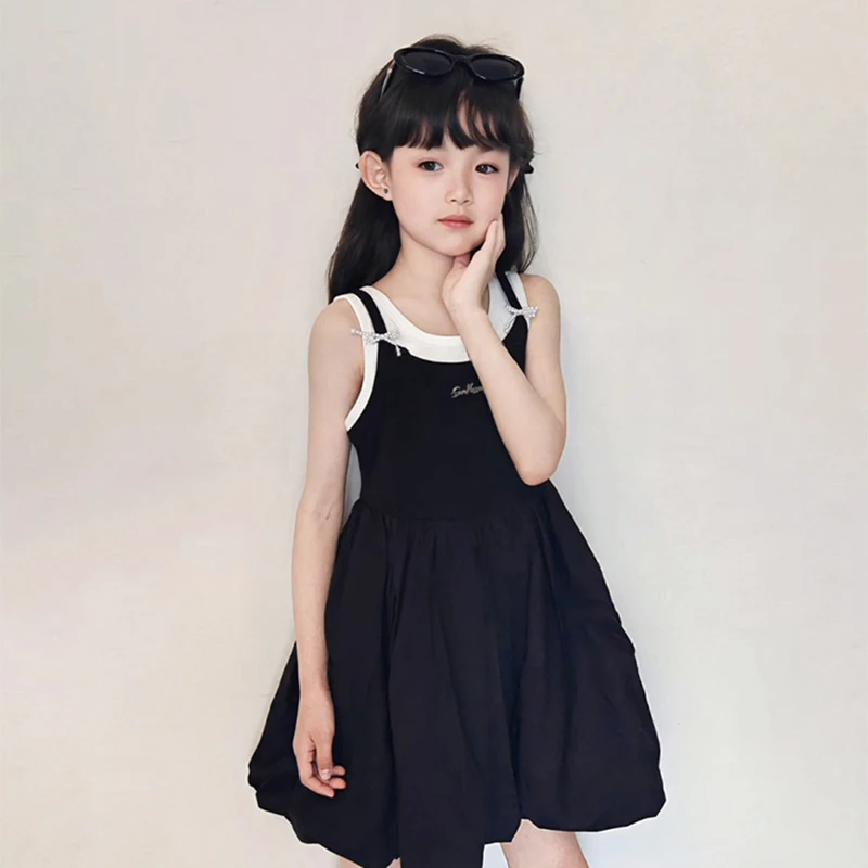 女童连衣裙2025新款小女孩夏季炸街花苞裙女宝夏装韩范高级感裙子