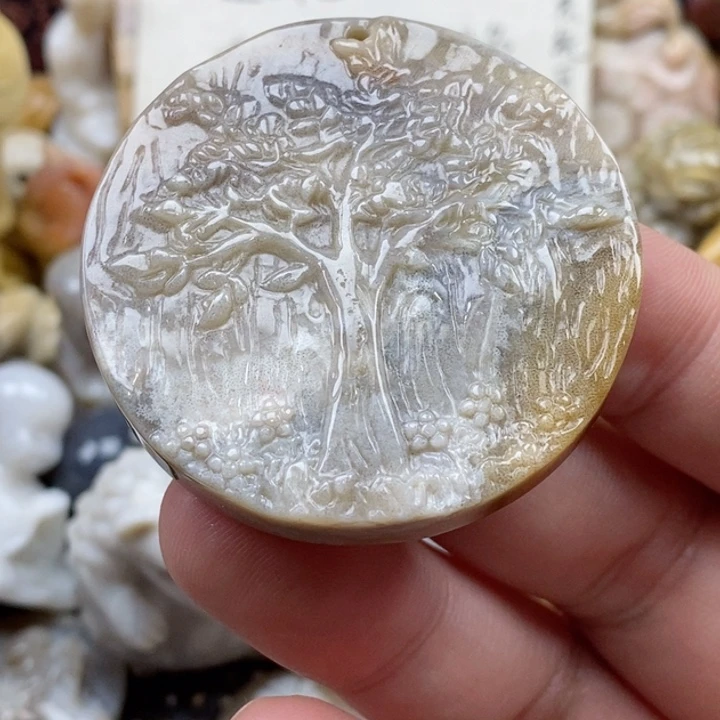 颈饰未镶嵌硅化珊瑚（珊瑚玉）