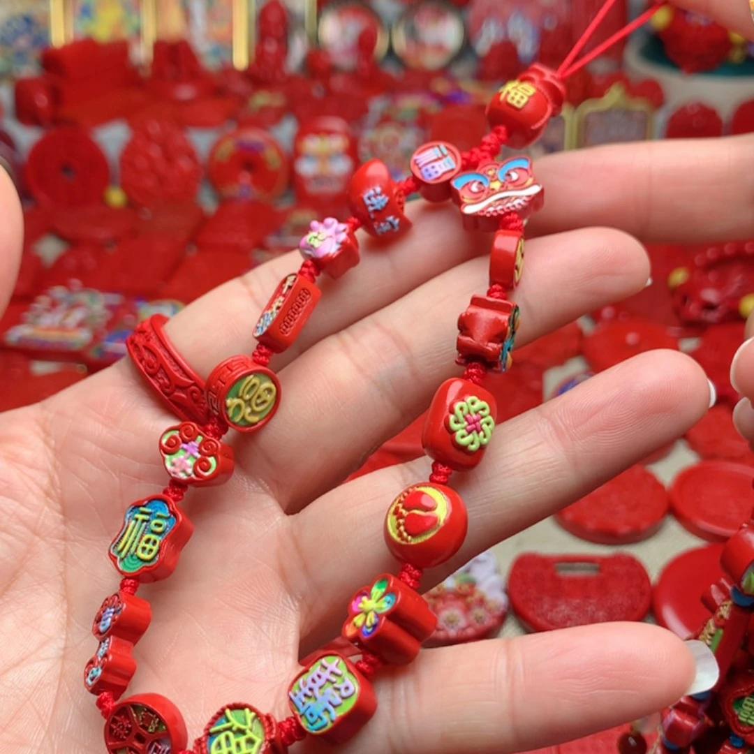 天然辰砂工艺品朱砂手机链