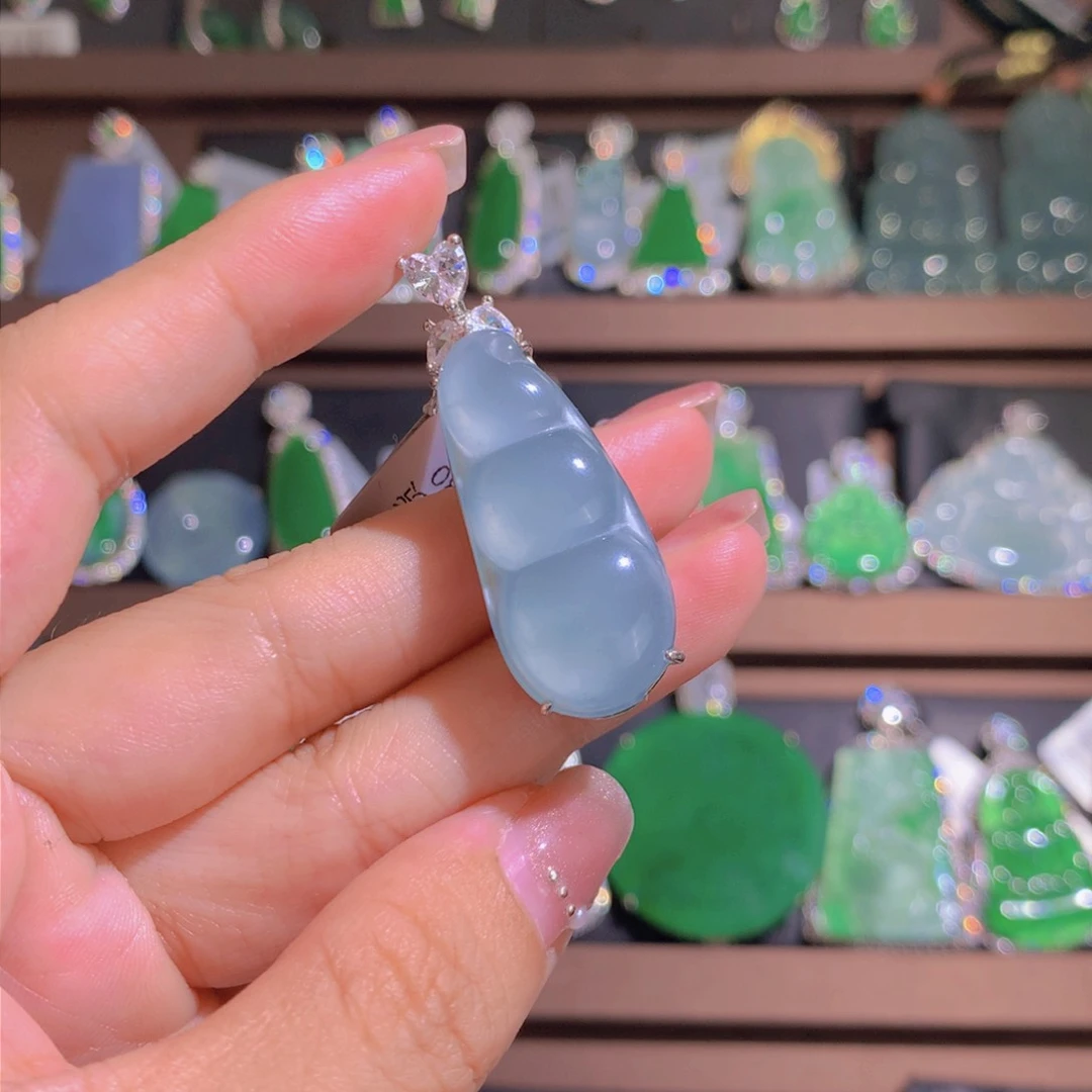 【闪购商品】翡翠银S925镶嵌颈饰天然翡翠
