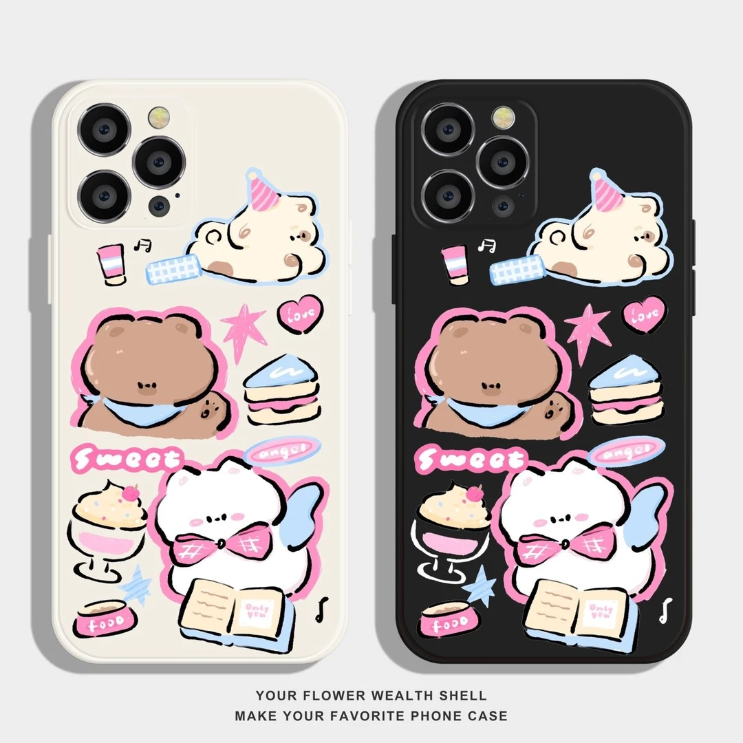 可爱猫猫适用苹果16魔方手机壳iphonepromax全包精孔仿液态硅胶