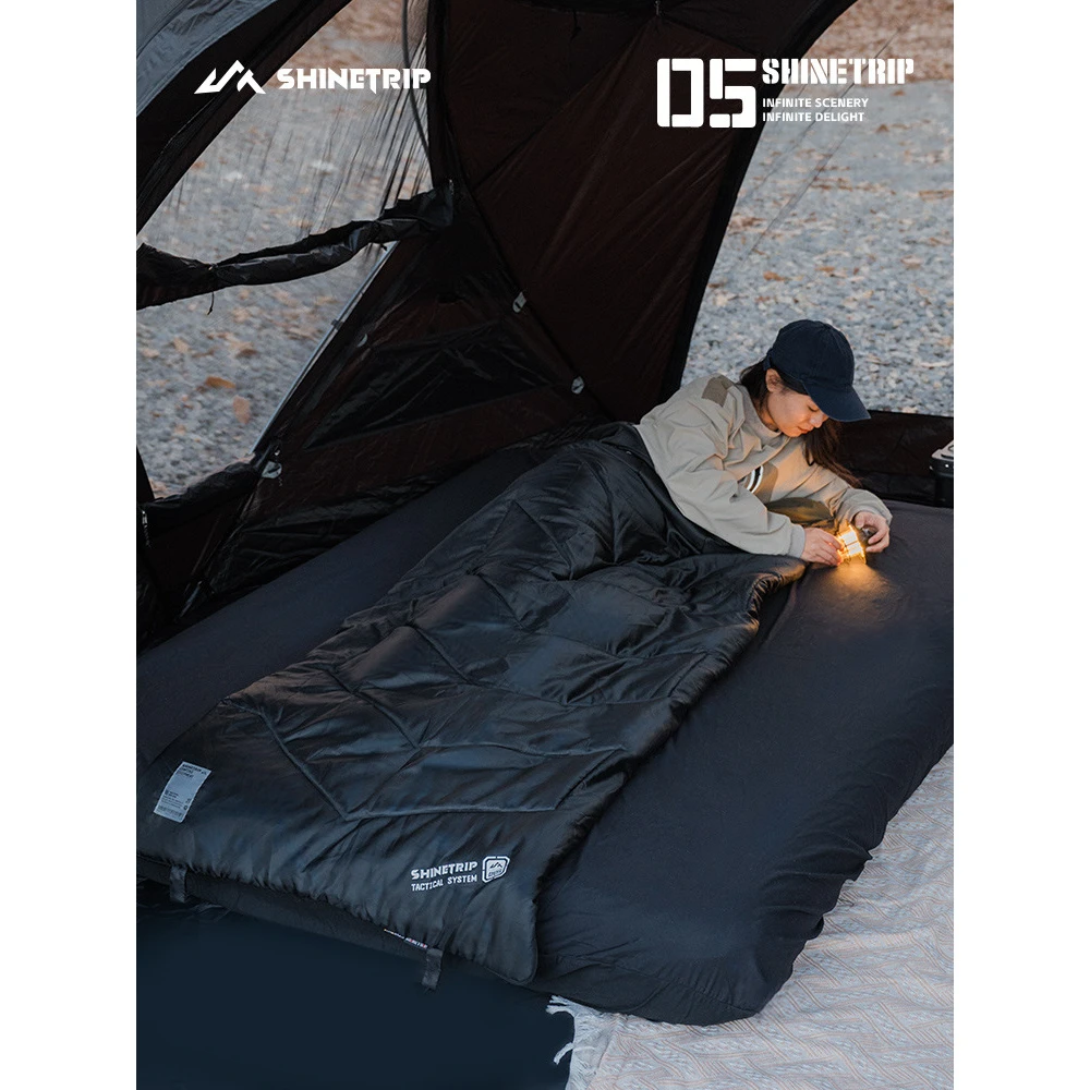 山趣户外05系列海豹睡袋露营便携加宽防寒分区锁温成人睡袋被子