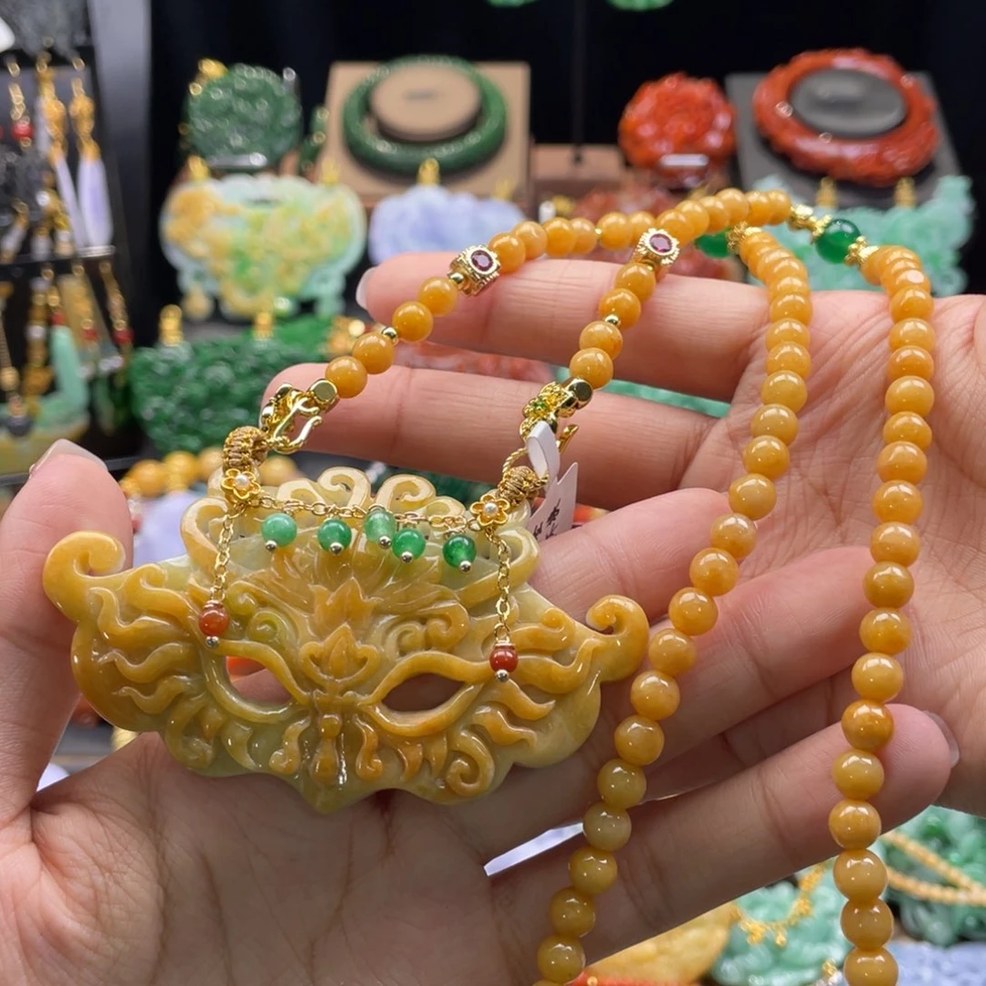 翡翠颈饰未镶嵌代编织
