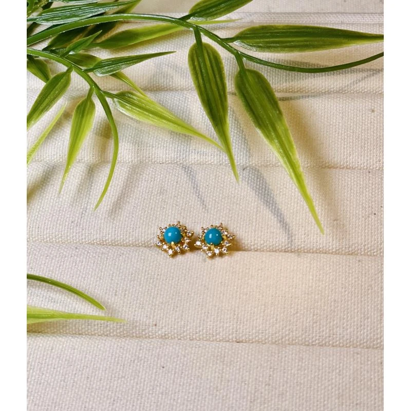 绿松石耳钉多样性发一Y3001