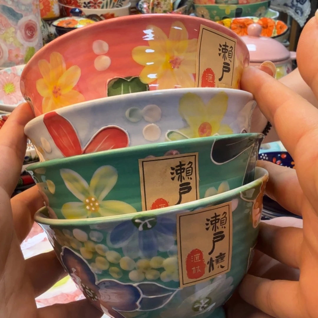 陶瓷5英寸半彩饭碗4只看图