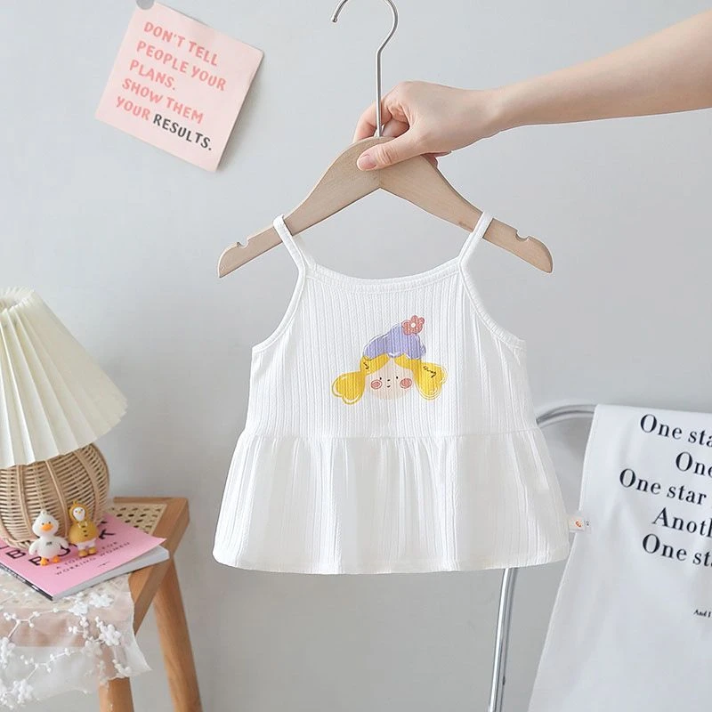 童装衣服莫代尔吊带裙薄款婴儿背心裙儿童上衣女宝宝无袖女宝背心