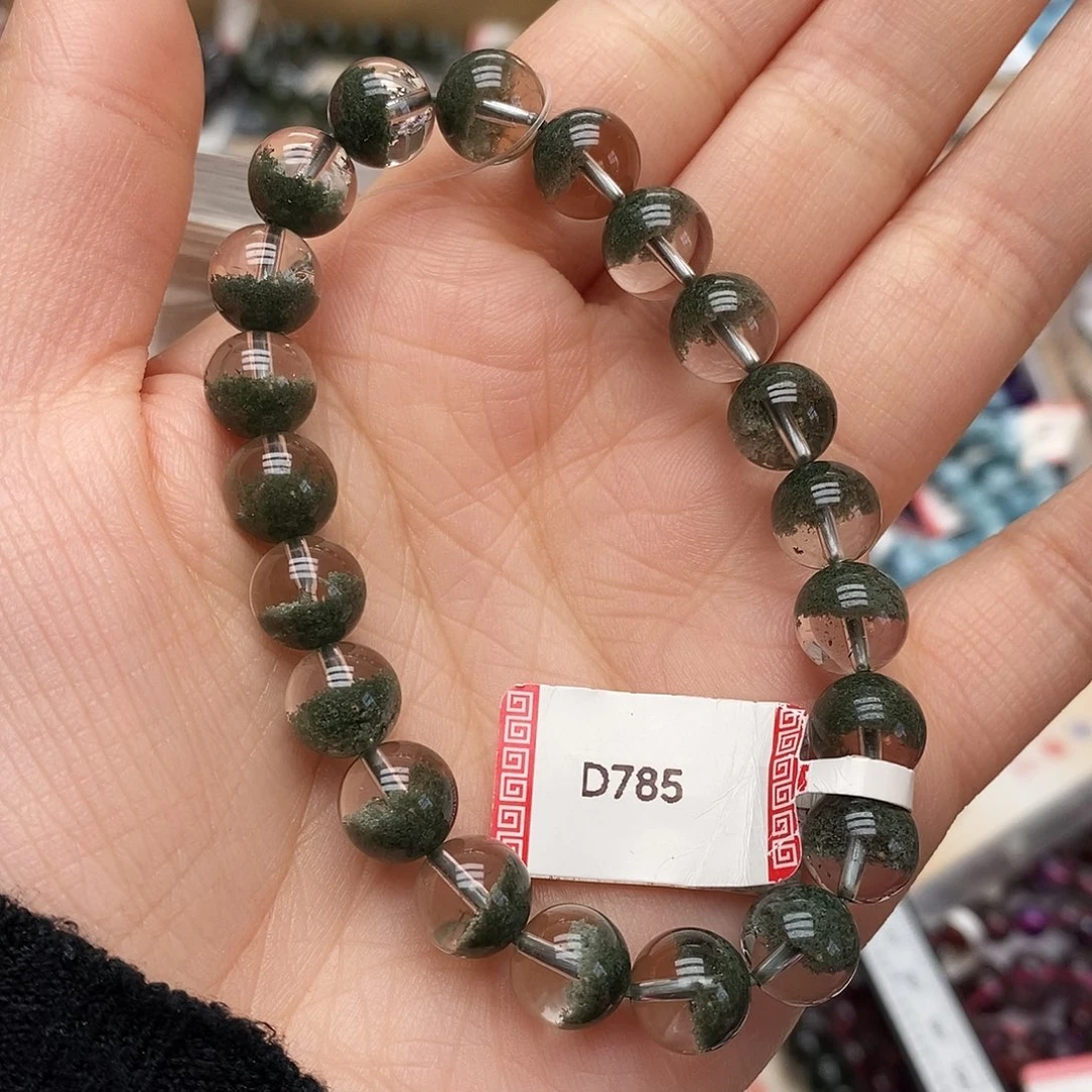 未镶嵌手链水晶D785 绿幽灵 聚宝盆 9m+