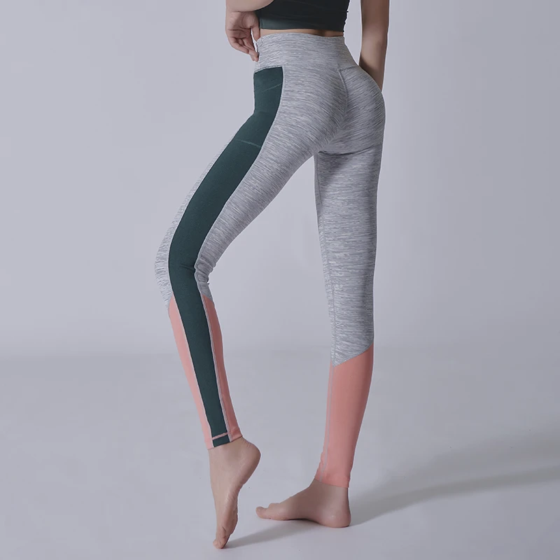 016女士紧身拼色瑜伽裤