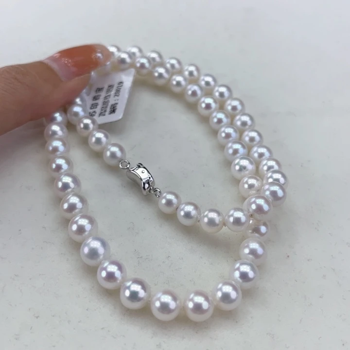 淡水珍珠颈饰银S925镶嵌7➕极光炫彩高品
