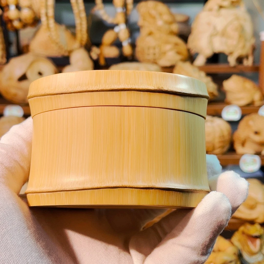 竹蜀****关竹雕素茶仓把玩件