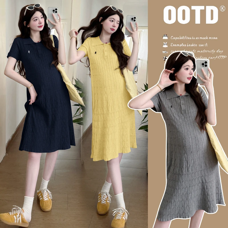 时髦洋气孕妇装夏装连衣裙夏季时髦孕妈装夏天宽松裙子孕期遮肚子