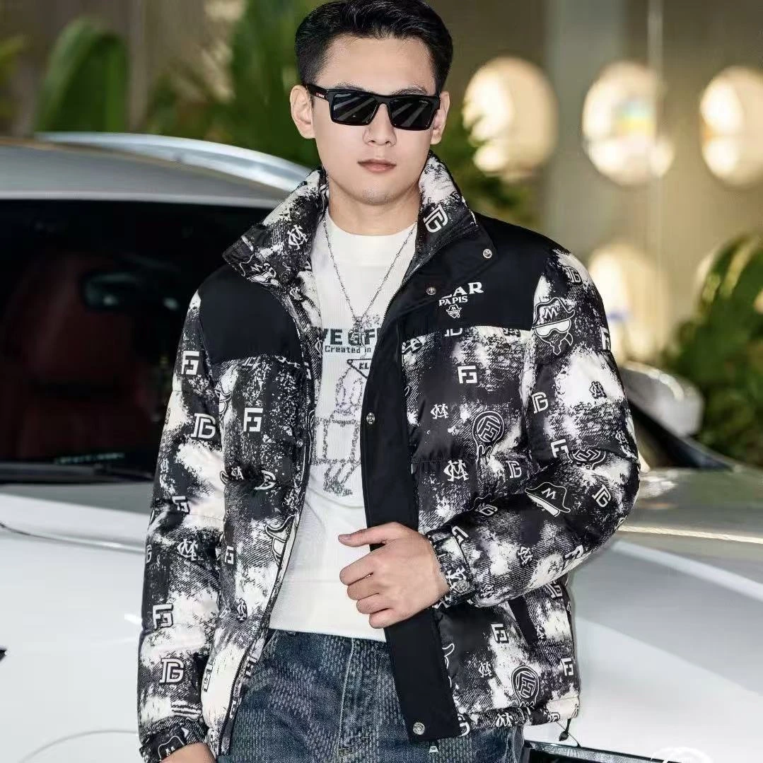 【VanJazny】新款高端男士拼色错色休闲潮流羽绒夹克GF89021