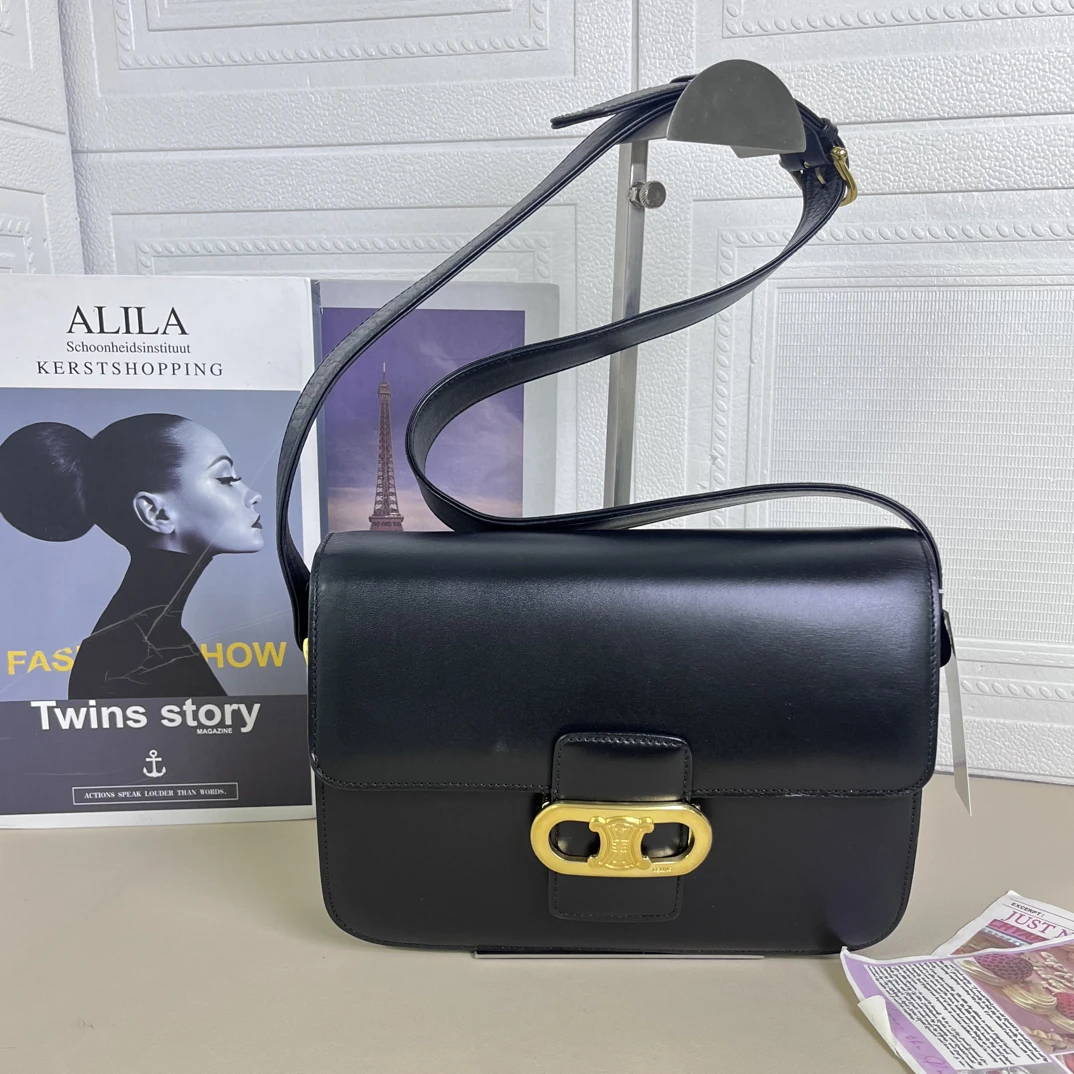 95新 Celine/思琳 黑金box单肩斜挎包