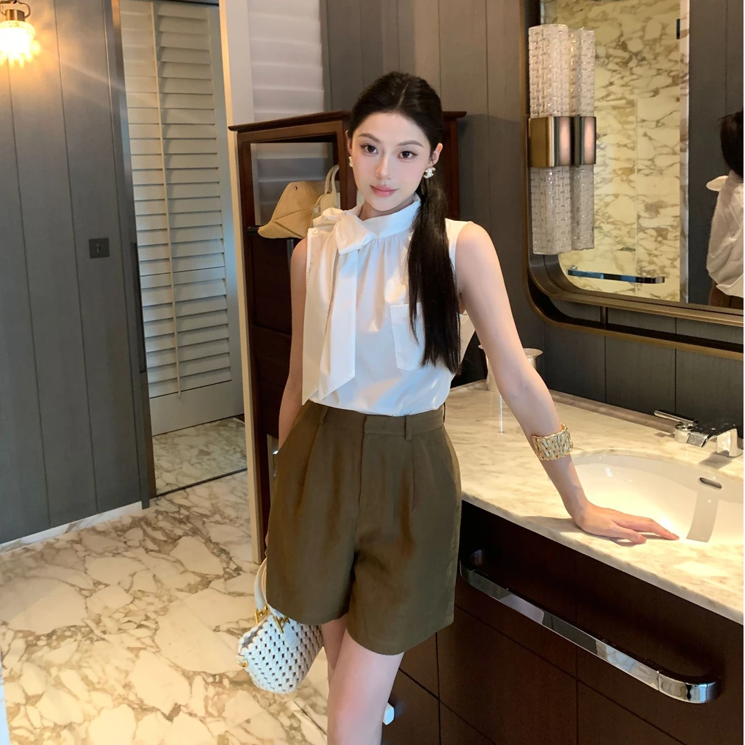 JINY 静一｜【夏日新宠】简约汉麻女直筒短裤休闲阔腿热裤五分裤女夏