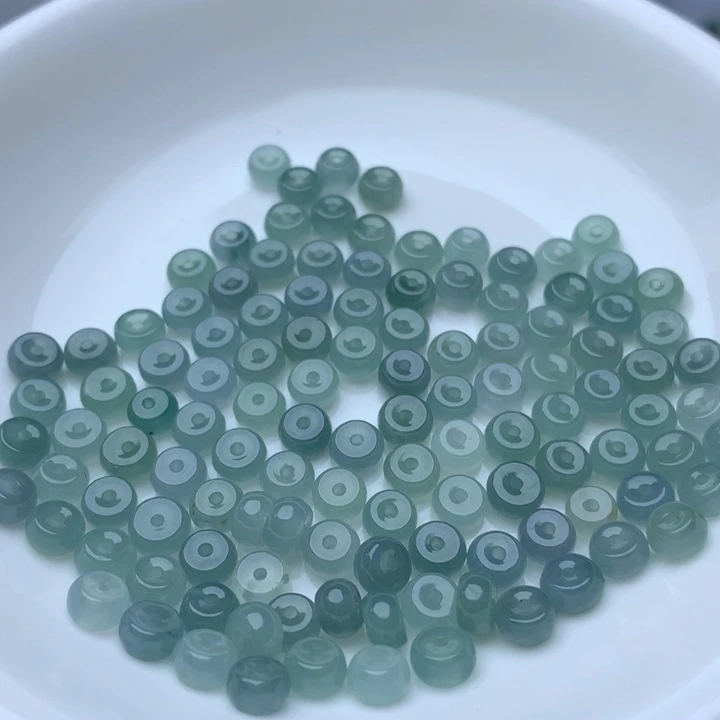 翡翠散珠卡3乘5蓝水算盘100颗