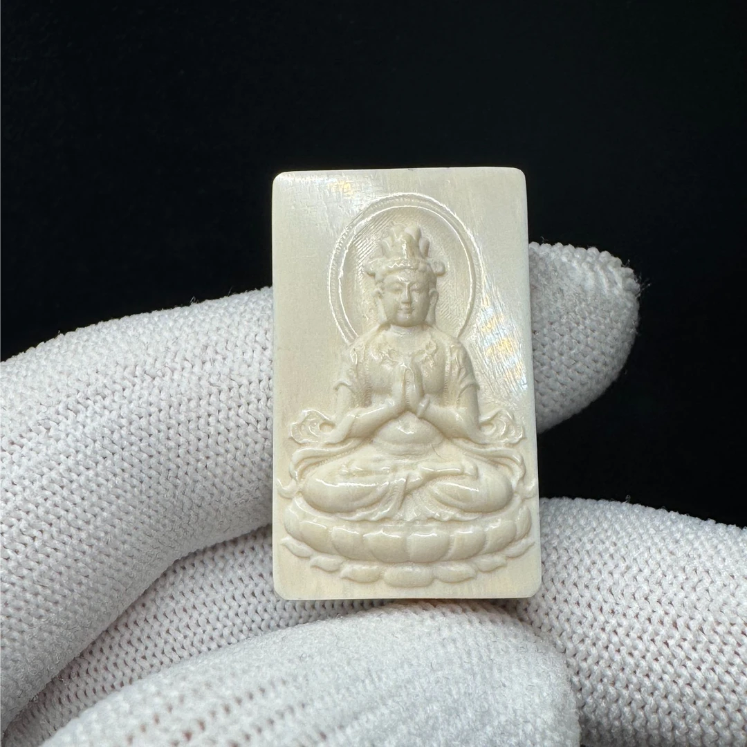 DK675天然猛犸牙雕刻牌31.8*19.3*9.3支持鉴定假一罚四