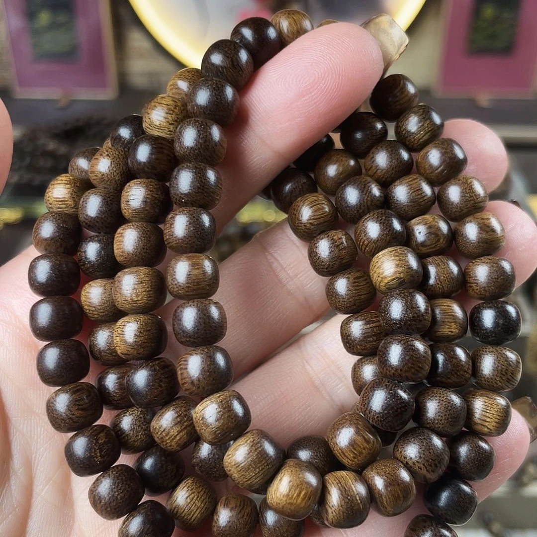 手串沉香越南富森红土玉化老料瘤疤7×8