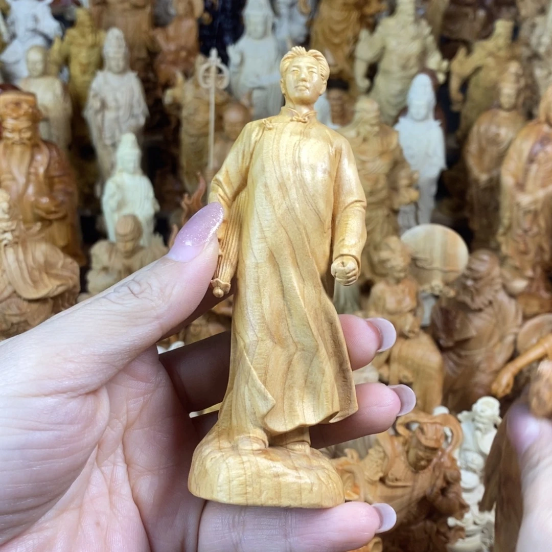 木崖柏12高伟人摆件