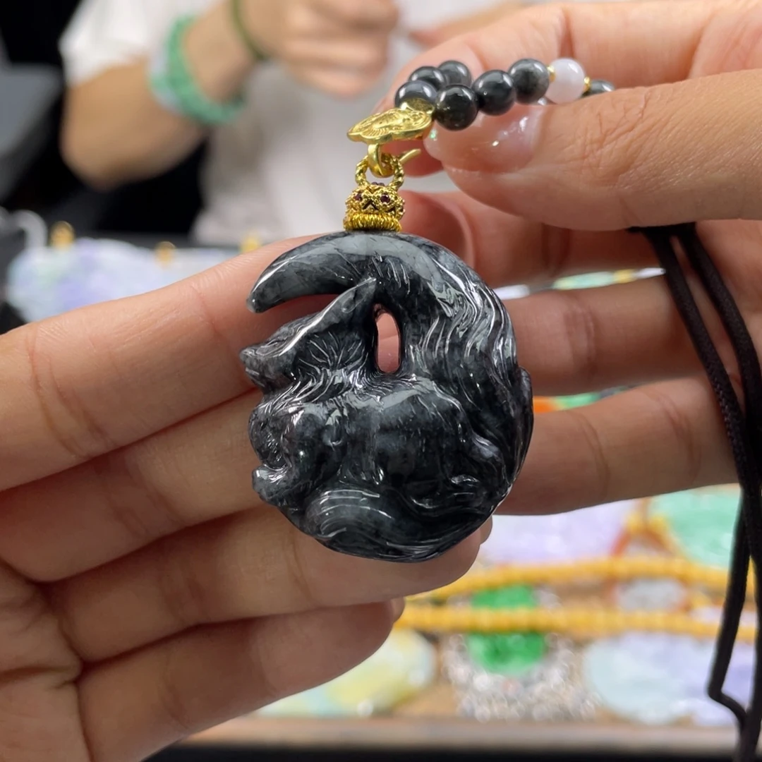 翡翠未镶嵌颈饰代编织