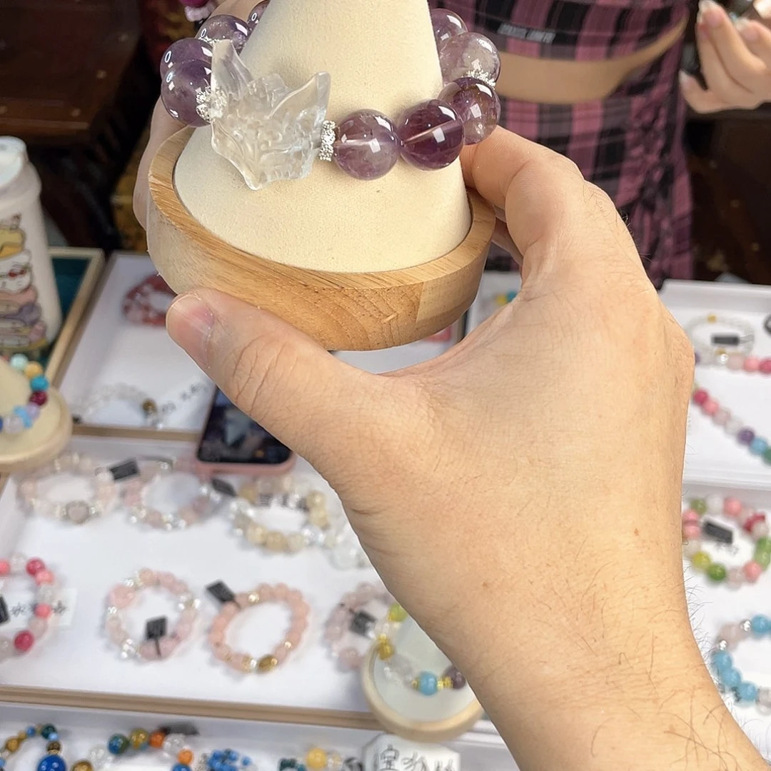 水晶手链银S925镀金镶嵌