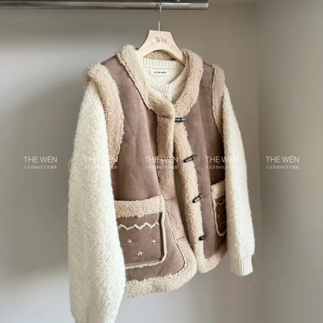 The Wén ‘雪花马夹’秋冬牛角扣马夹背心宽松厚款 A044