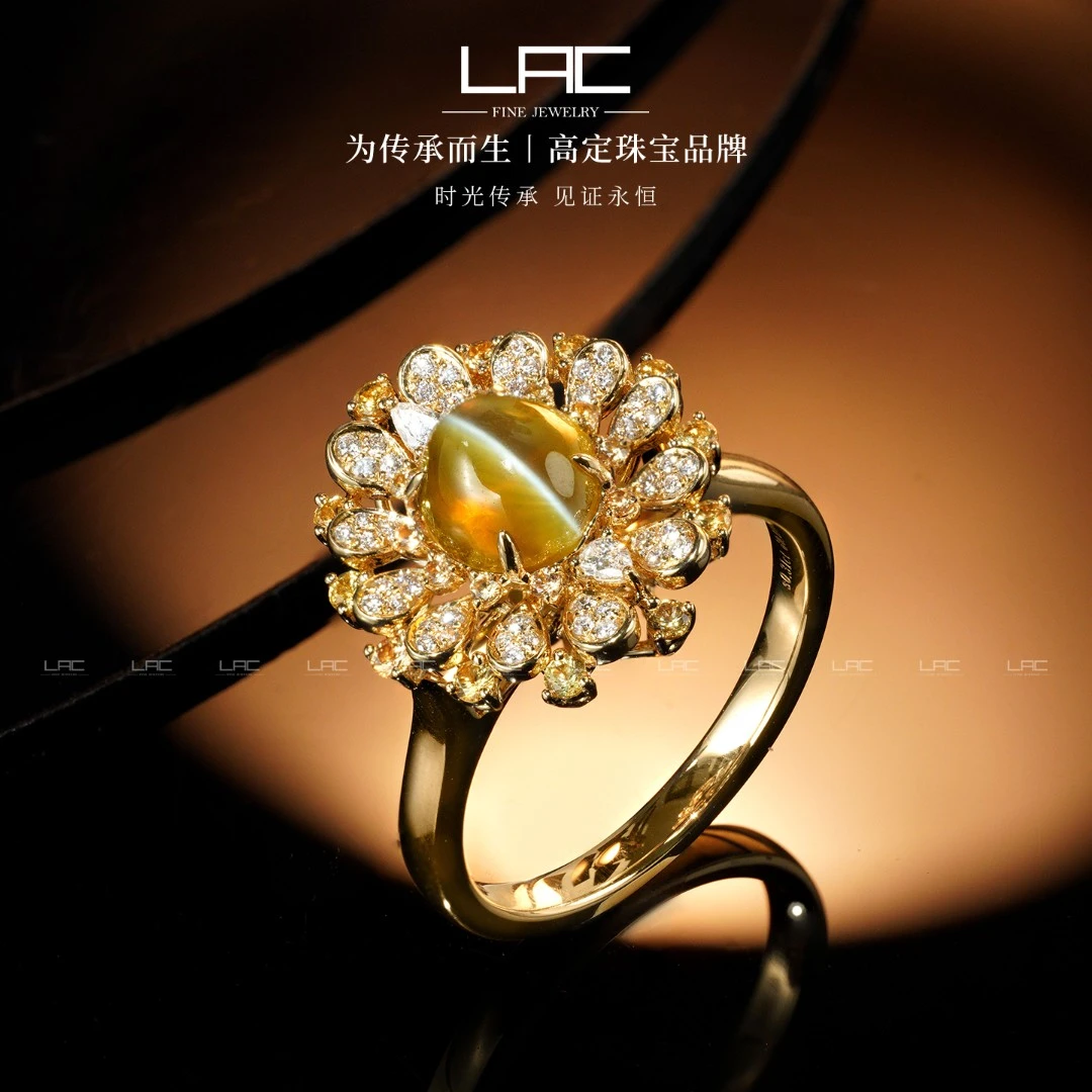 【新品原创设计  光•遇】LAC珠宝 18K金猫眼戒指女手饰搭配