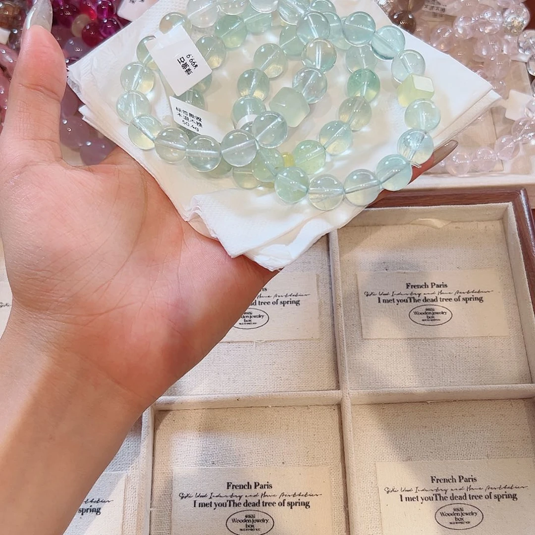 水晶手链未镶嵌薄荷曼波12m
