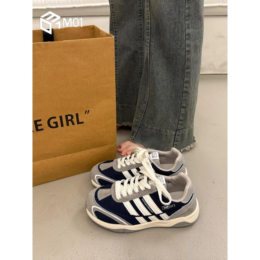 M01爆款百搭小众厚底板鞋女秋德训阿甘鞋超火新款轻便运动休闲鞋